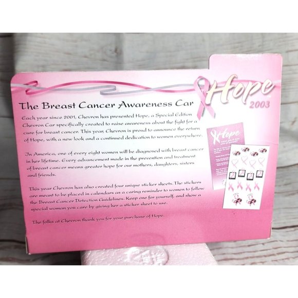 The Chevron Cars Hope 2003 Techron - Breast Cancer Awareness Toy Collectible - Picture 10 of 16